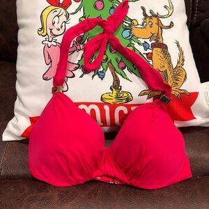 Victoria's Secret Red Halter Bra 32D